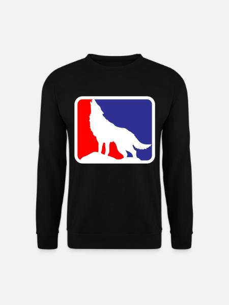Wolf Hund Wildlife Werwolf Logo | Farben änderbar - Unisex Pullover - Schwarz