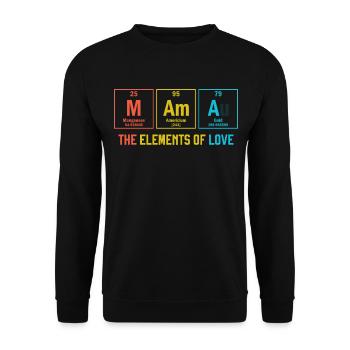 Mama Elements of Love Mom Periodic Table Mother - Unisex Sweatshirt - black - Front - Alina (178cm) & Michal (187cm)