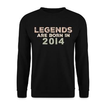 Legenden 2014 Jahrgang Retro Geburtstag Original - Unisex Pullover - Schwarz - Vorne - Alina (178cm) & Michal (187cm)