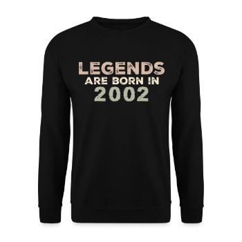 Legenden 2002 Jahrgang Retro Geburtstag Original - Unisex Pullover - Schwarz - Vorne - Alina (178cm) & Michal (187cm)