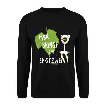 Perfektes Geschenk für Spritzwein Liebhaber - Unisex Pullover - Schwarz - Vorne - Alina (178cm) & Michal (187cm)