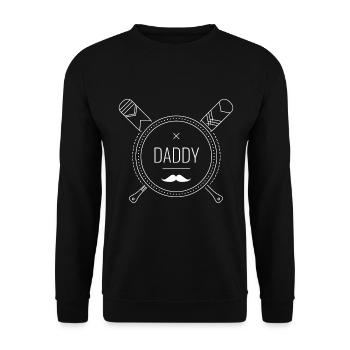 Baseball Vater Geschenk Vatertag Sport - Unisex Pullover - Schwarz - Vorne - Alina (178cm) & Michal (187cm)