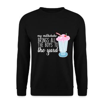 my milkshake bring boys to the yard - Unisex Sweatshirt - black - Front - Alina (178cm) & Michal (187cm)