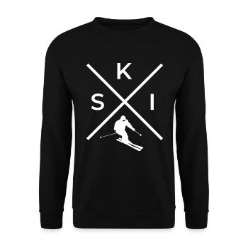Ski alpin cadeau ski alpin - Sweat-shirt Unisexe - noir - Devant - Alina (178cm) & Michal (187cm)