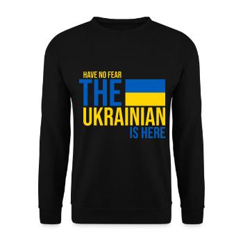 Ukraine - Unisex Pullover - Schwarz - Vorne - Alina (178cm) & Michal (187cm)
