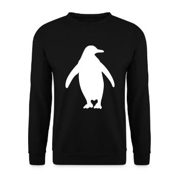 Pinguin Vogel Geschenk Südpol Tierschutz Natur Zoo - Unisex Pullover - Schwarz - Vorne - Alina (178cm) & Michal (187cm)