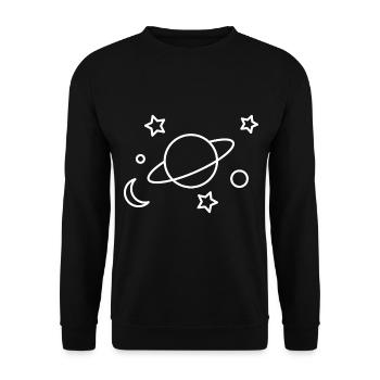 Planète Lune étoiles cadeau astronomie espace - Sweat-shirt Unisexe - noir - Devant - Alina (178cm) & Michal (187cm)