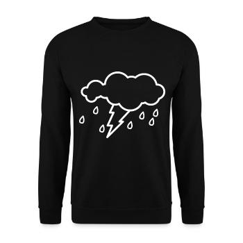 Cloud thunderstorm gift lightning rain drops weather - Unisex Sweatshirt - black - Front - Alina (178cm) & Michal (187cm)