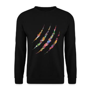 Monster, Kratzer design - Unisex Pullover - Schwarz - Vorne - Alina (178cm) & Michal (187cm)