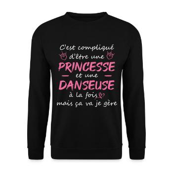 C'est compliqué d'être une princesse danseuse - Sweat-shirt Unisexe - noir - Devant - Alina (178cm) & Michal (187cm)