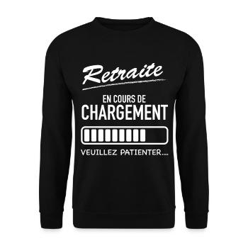 Retraite en cours de téléchargement - Sweat-shirt Unisexe - noir - Devant - Alina (178cm) & Michal (187cm)