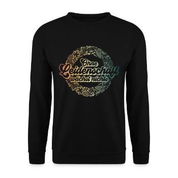 Wein Weinflasche Leidenschaft - Unisex Pullover - Schwarz - Vorne - Alina (178cm) & Michal (187cm)