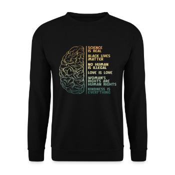 Science Vie humaine Amour Femmes Droits - Sweat-shirt Unisexe - noir - Devant - Alina (178cm) & Michal (187cm)