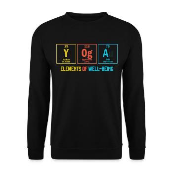 Yoga The Elements of Well-Being Periodic Table - Unisex Sweatshirt - black - Front - Alina (178cm) & Michal (187cm)