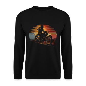 Motorcycle motorcyclist classic vintage - Unisex Sweatshirt - black - Front - Alina (178cm) & Michal (187cm)