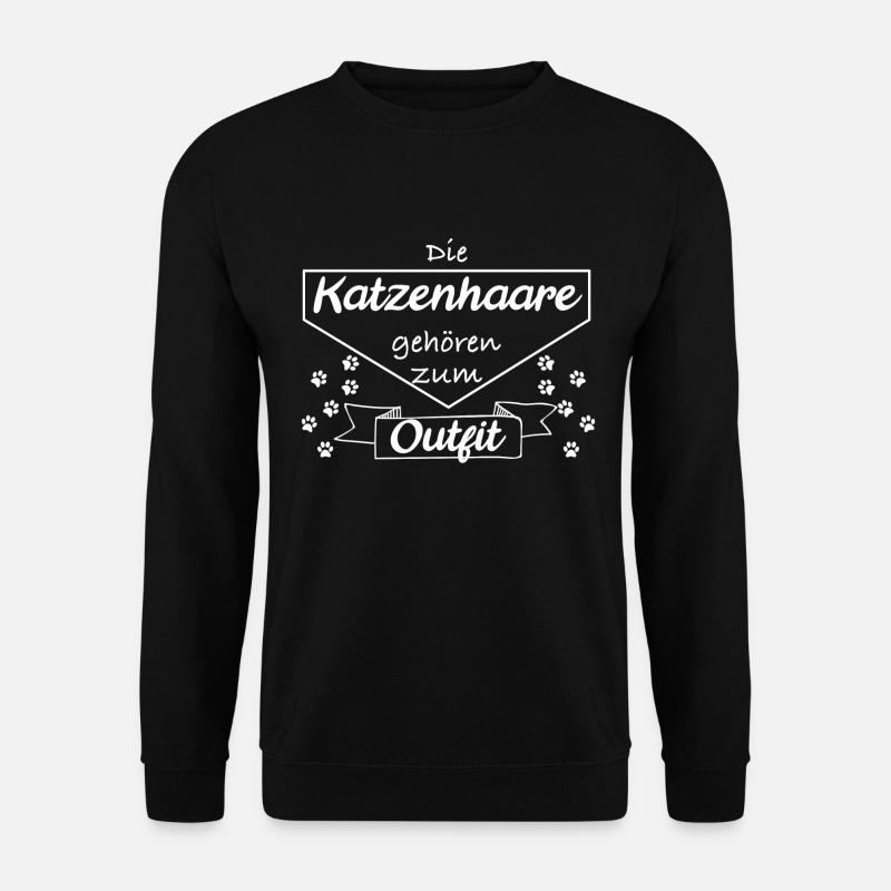 Katze Katzenhaare Outfit Katzenliebe Haustier - Unisex Pullover - Schwarz
