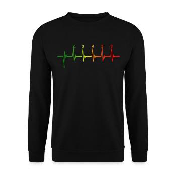 Motorcycle Heartbeat Gear Shift Graphic - Unisex Sweatshirt - black - Front - Alina (178cm) & Michal (187cm)