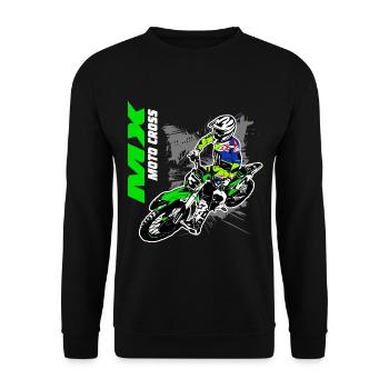 Moto Cross - Motocross - Supercross - Unisex Sweatshirt - black - Front - Alina (178cm) & Michal (187cm)