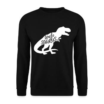 My uncle is an old dinosaur - Unisex Sweatshirt - black - Front - Alina (178cm) & Michal (187cm)