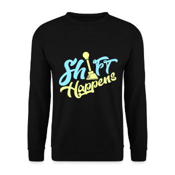 Shift Happens - Car Shirt - Unisex Pullover - Schwarz - Vorne - Alina (178cm) & Michal (187cm)