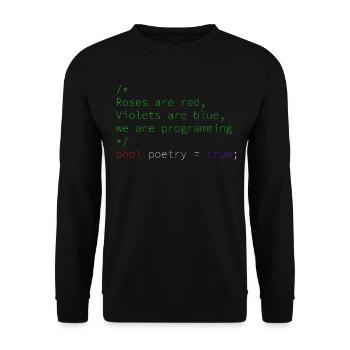Poetic programming - Unisex Sweatshirt - black - Front - Alina (178cm) & Michal (187cm)