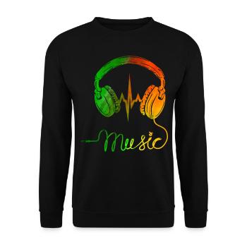 Reggae Musik Afrika Jamaica Rastafari - Unisex Pullover - Schwarz - Vorne - Alina (178cm) & Michal (187cm)