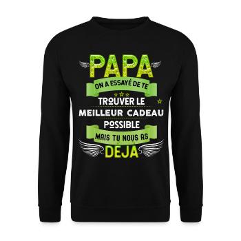 Papa, humour enfants cadeau drôle - Sweat-shirt Unisexe - noir - Devant - Alina (178cm) & Michal (187cm)