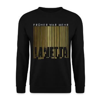 Früher war mehr Lametta - X-MAS Weihnaten T-Shirt - Unisex Pullover - Schwarz - Vorne - Alina (178cm) & Michal (187cm)
