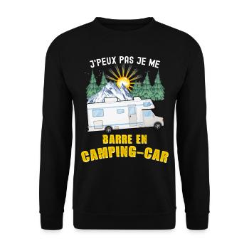 Retraite camping-car priorité humour camping - Sweat-shirt Unisexe - noir - Devant - Alina (178cm) & Michal (187cm)