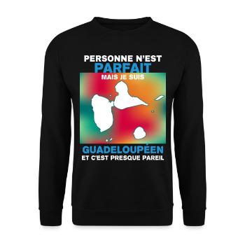 Guadeloupe Citation Humour Pour Homme Guadeloupéen - Sweat-shirt Unisexe - noir - Devant - Alina (178cm) & Michal (187cm)