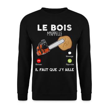 La Tronçonneuse M'appelle Humour Homme - Sweat-shirt Unisexe - noir - Devant - Alina (178cm) & Michal (187cm)