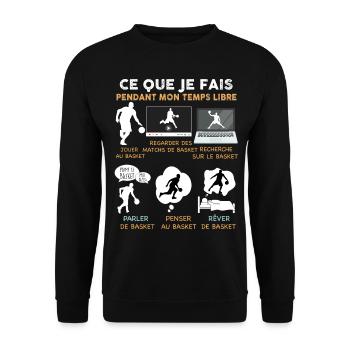 Basket temps libre Cadeau Homme Basketteur - Sweat-shirt Unisexe - noir - Devant - Alina (178cm) & Michal (187cm)