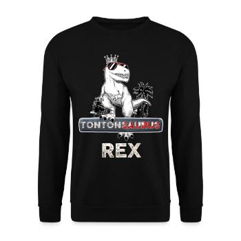 Tontonsaurus Rex Le Meilleur Le King - Sweat-shirt Unisexe - noir - Devant - Alina (178cm) & Michal (187cm)