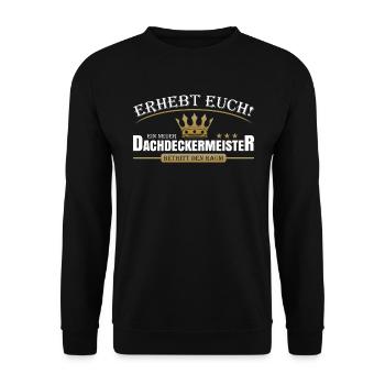 Dachdeckermeister - Unisex Pullover - Schwarz - Vorne - Alina (178cm) & Michal (187cm)