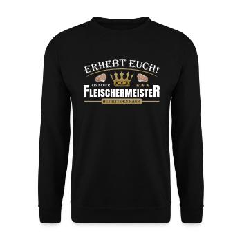 Fleischermeister - Unisex Pullover - Schwarz - Vorne - Alina (178cm) & Michal (187cm)