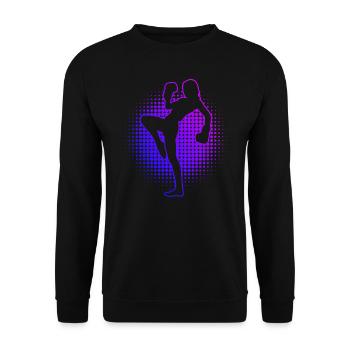 Kickboxing Hommes Kickboxing Boxe Kickboxing - Sweat-shirt Unisexe - noir - Devant - Alina (178cm) & Michal (187cm)