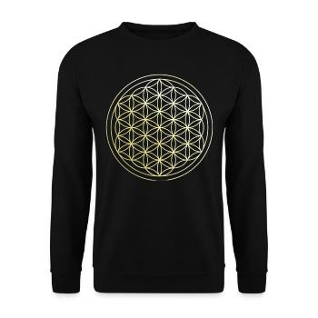 Flower of life Herbst kollektion auf Psylike - Unisex Pullover - Schwarz - Vorne - Alina (178cm) & Michal (187cm)