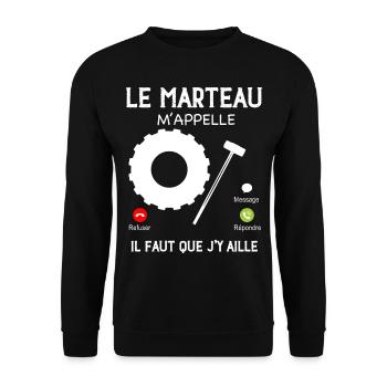 Marteau Sport Entrainement Du Jour Cadeau - Sweat-shirt Unisexe - noir - Devant - Alina (178cm) & Michal (187cm)