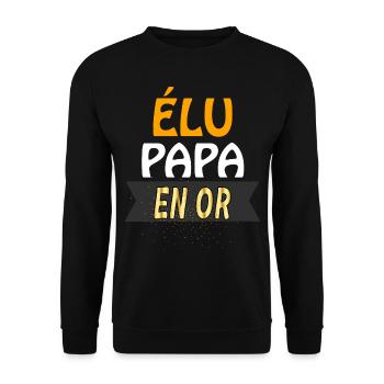 Papa Qui Vaut De L'or Humour Fête - Sweat-shirt Unisexe - noir - Devant - Alina (178cm) & Michal (187cm)