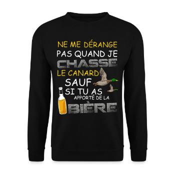 Chasseur de Canard Et Apéro Bière - Sweat-shirt Unisexe - noir - Devant - Alina (178cm) & Michal (187cm)