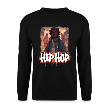 Rap & Hip Hop Musik Album Cover - Anime Shirt - Unisex Pullover - Schwarz - Vorne - Alina (178cm) & Michal (187cm)