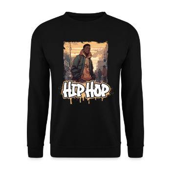 Rap & Hip Hop Musik Album Cover 2 - Anime Shirt - Unisex Pullover - Schwarz - Vorne - Alina (178cm) & Michal (187cm)