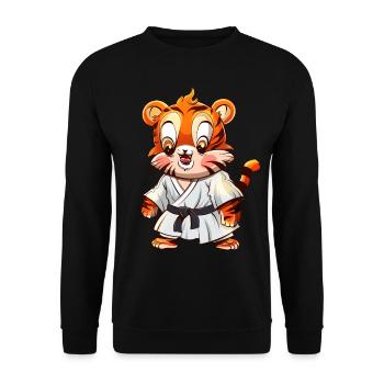 Judo Tigre - Sweat-shirt Unisexe - noir - Devant - Alina (178cm) & Michal (187cm)