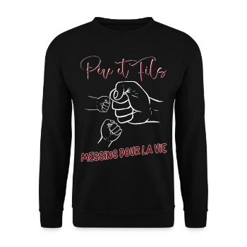 Metz Papa Et Fils Messins Pour La Vie Fierté - Sweat-shirt Unisexe - noir - Devant - Alina (178cm) & Michal (187cm)