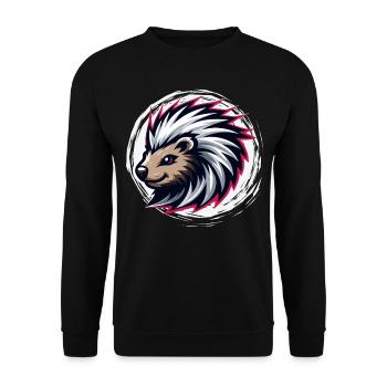 Igel-Kopf - Unisex Pullover - Schwarz - Vorne - Alina (178cm) & Michal (187cm)