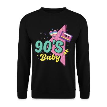 90s 90s Retro Gift - Unisex Sweatshirt - black - Front - Alina (178cm) & Michal (187cm)