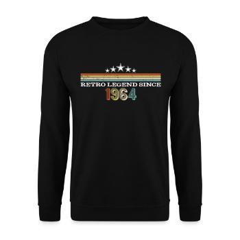 Retro legend since 1964 - Unisex Sweatshirt - black - Front - Alina (178cm) & Michal (187cm)
