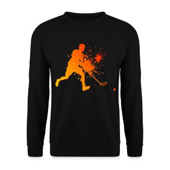 Unihockeyspielen Hockey Innebandy Damen Unihockey - Unisex Pullover - Schwarz - Vorne - Alina (178cm) & Michal (187cm)