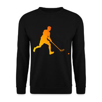 Unihockey Unihockeyspielen Herren Innebandy - Unisex Pullover - Schwarz - Vorne - Alina (178cm) & Michal (187cm)