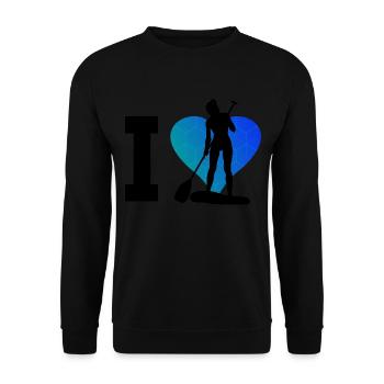 Standup Paddling Men's Standup Paddleboard - Unisex Sweatshirt - black - Front - Alina (178cm) & Michal (187cm)